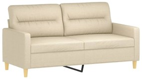 Sofá 2 lugares + almofadas decorativas 140 cm tecido cor creme