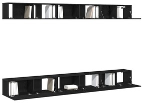 Estante de TV Modular de 6 Peças em Carvalho Preto