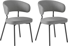 Conjunto de 2 cadeiras de jantar com pés metálicos modernos. | VASAGLE | 54 x 52 x 82 cm | LDC112G01.