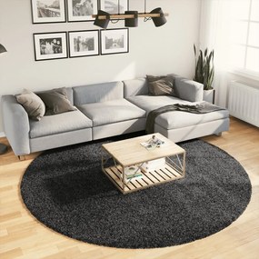 vidaXL Tapete shaggy de pelo alto PAMPLONA Ø 240 cm antracite
