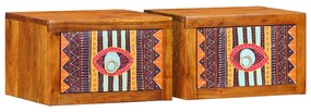 vidaXL Mesas de cabeceira 2 pcs 35x30x22 cm Madeiras maciças de Acácia