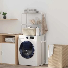 vidaXL Prateleira para Máquina de Lavar Branco 70 x 27 x 136 cm