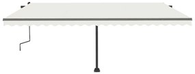 Toldo retrátil manual com LED 500x300 cm cor creme
