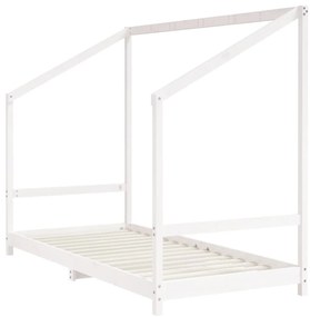 Estrutura de cama infantil 90x200 cm pinho maciço branco