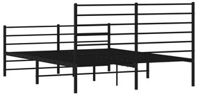 Estrutura de cama sem colchão com pés 160x200 cm preto
