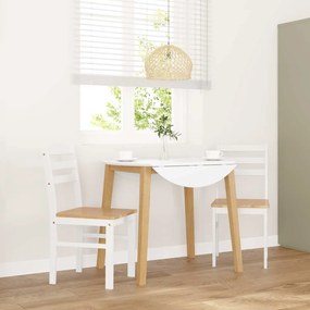 vidaXL Cadeiras de jantar 2 pcs madeira de seringueira maciça branco