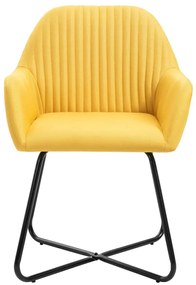 Cadeiras de jantar 2 pcs tecido amarelo