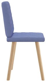 Cadeiras de jantar 2 pcs Jeans Tecido Azul