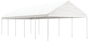 Gazebo com telhado 11,15x4,08x3,22 m polietileno branco