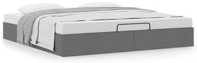 Estrutura de cama otomana sem colchão 200x200cm cinzento-escuro