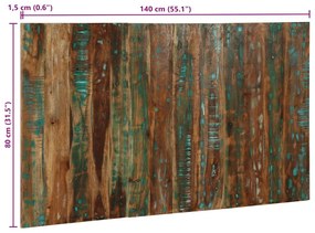 Cabeceira 140 cm madeira recuperada maciça multicor