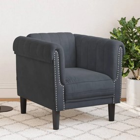 vidaXL Poltrona veludo cinzento-escuro
