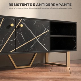Móvel de TV Móvel para Televisor com 2 Portas Prateleira Ajustável e E