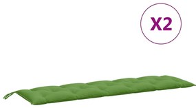 Almofadões banco jardim 2pcs 180x50x7 cm mesclado tecido verde