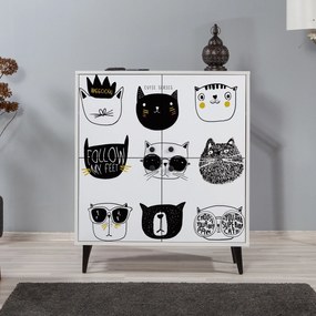 Armário Multiuso Multilux – Branco, Preto, Amarelo – 95x111x36 cm