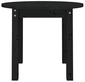 Mesa de centro Ø 55x45 cm madeira de pinho maciça preto