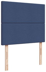 Cama box spring c/ colchão e LED 120x190 cm tecido azul