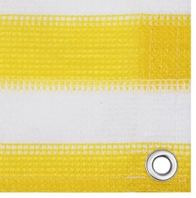 Tela de varanda 120x600 cm PEAD amarelo e branco