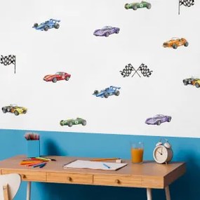Autocolantes coloridos para a parede - Carros de corrida