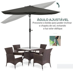 Chapéu de Sol de Jardim 300x200x248 cm Proteção UV50+ Chapéu de Sol de