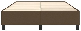 Estrutura de cama sem colchão 140x190 cm tecido castanho-escuro