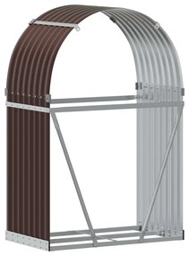 Suporte de lenha 80x45x120 cm aço galvanizado castanho