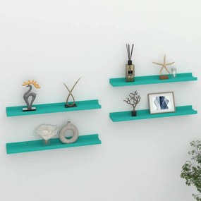vidaXL Prateleiras de parede 4 pcs 60x9x3 cm azul