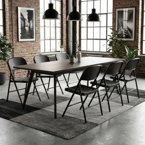 Conjunto 6 Cadeiras dobráveis de plástico para uso comercial (MESA NÃO INCLUIDA), com encosto e Estrutura metálica, para interior e exterior, escritór
