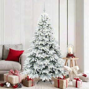 vidaXL Árvore de Natal Artificial com 300 LEDs Branco 180 cm PE e PVC