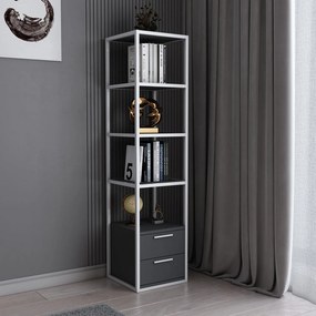 Estante Robbins – Branco e Antracite – 39x39x160 cm