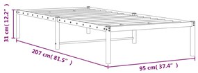 Estrutura de cama 90x200 cm metal preto