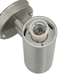 Luz de Parede Externa Prateado Aço Inoxidável IP44