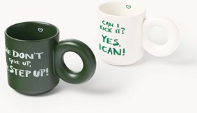 Canecas empilháveis em porcelana com motivo decorativo Tutti, conjunto de 2
