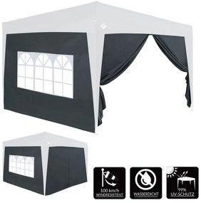 Conjunto de 2 paredes laterais dobráveis para Tenda (NÃO NCLUÍDO) 6 x 2 m Antracite