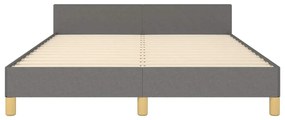 Estrutura de cama sem colchão 140x200 cm tecido cinzento-escuro