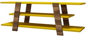 Móvel para TV Flower – Nogueira e Amarelo – 120x42x33,6 cm