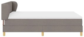 Cama Box Spring com Colchão em Taupe, 140x190 cm, Tecido