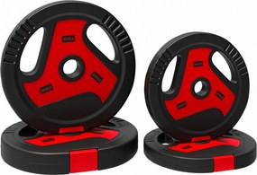SPORTNOW Discos de Ginásio com Alças, 20 kg, Furo 2,5 cm, Conjunto 4 | Aosom Portugal