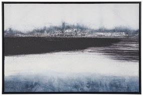 Quadro com motivo de paisagem em azul e preto 63 x 93 cm AZEGLIO Beliani