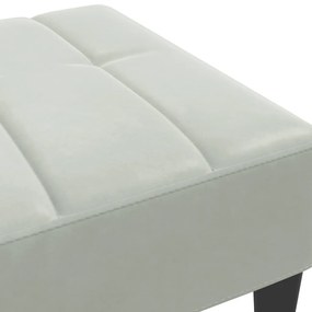 Apoio de pés 77x55x31 cm veludo cinzento-claro
