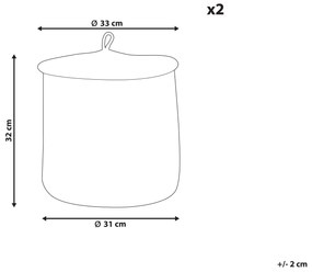 Conjunto de 2 cestos em algodão branco SILOPI Beliani