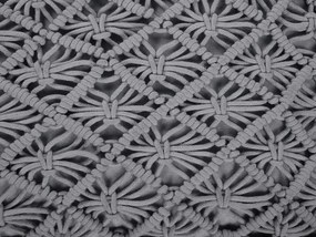 Pufe de algodão estilo macramé cinzento  50 x 50 x 20 cm BERRECHID Beliani