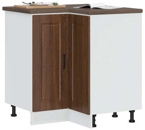 vidaXL Armário base canto cozinha Porto madeira carvalho castanho