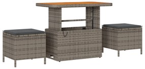 Conjunto de Sofá de Jardim vidaXL 8 Peças com Almofadas Cinza Rattan d