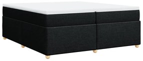 Cama com molas/colchão 200x200 cm tecido preto