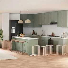 vidaXL Portão para cães com porta dobrável 12 painéis 960 cm álamo