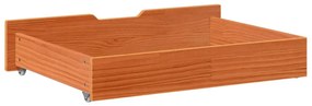 Gavetas para cama 2 pcs 80x55x16 cm pinho maciço castanho-mel