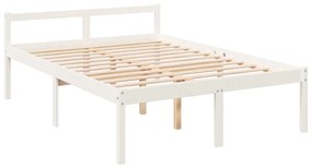 Estrutura de cama 140x200 cm pinho maciço branco