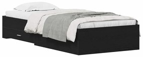 Cama vidaXL Preta Carvalho 90x200 cm Madeira Reconstituída