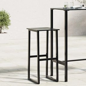 Bancos de bar 2 pcs 38x38x80 cm aço revestido a pó preto